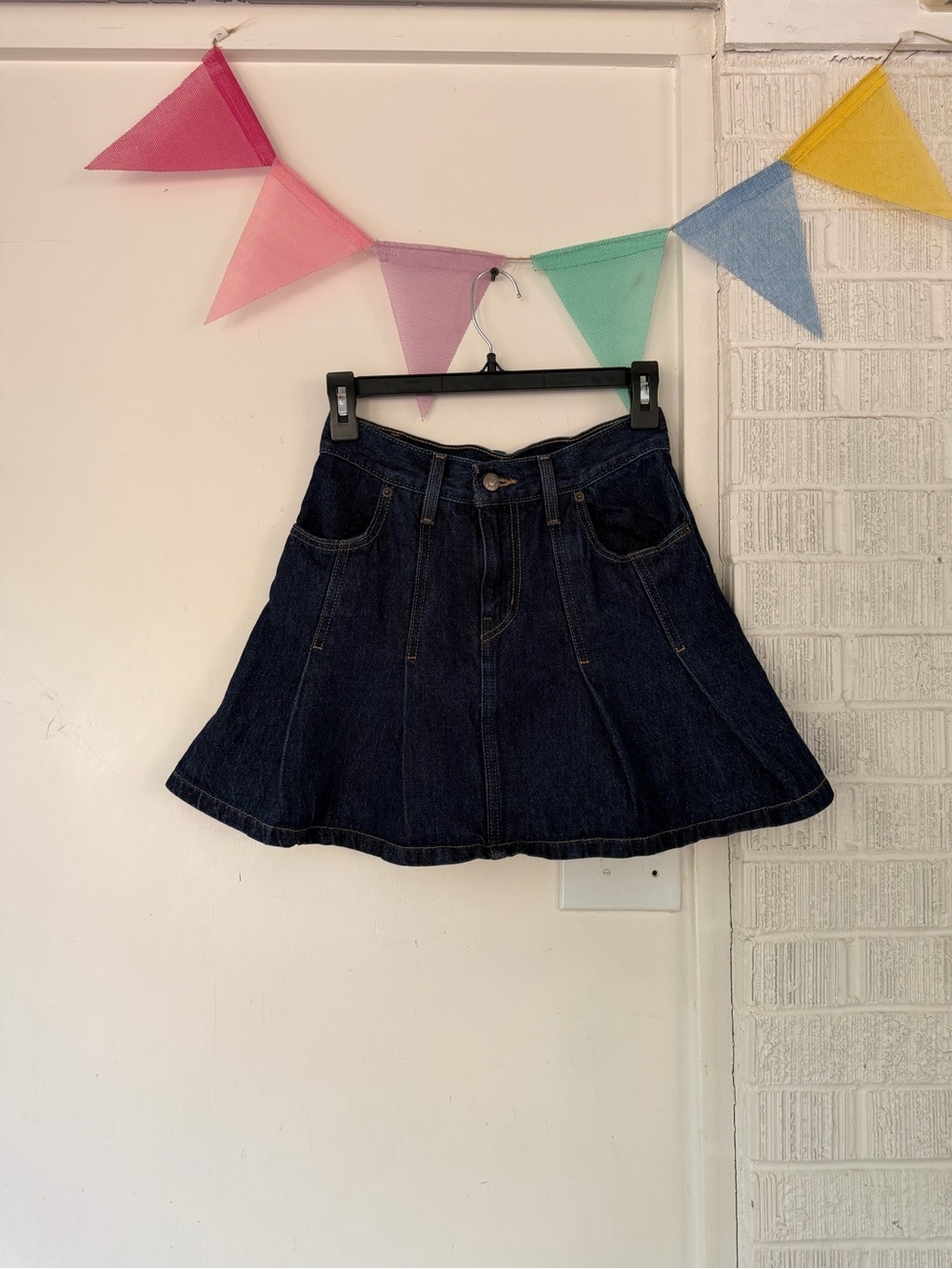Levi's Dark Blue Denim Skater Mini Skirt